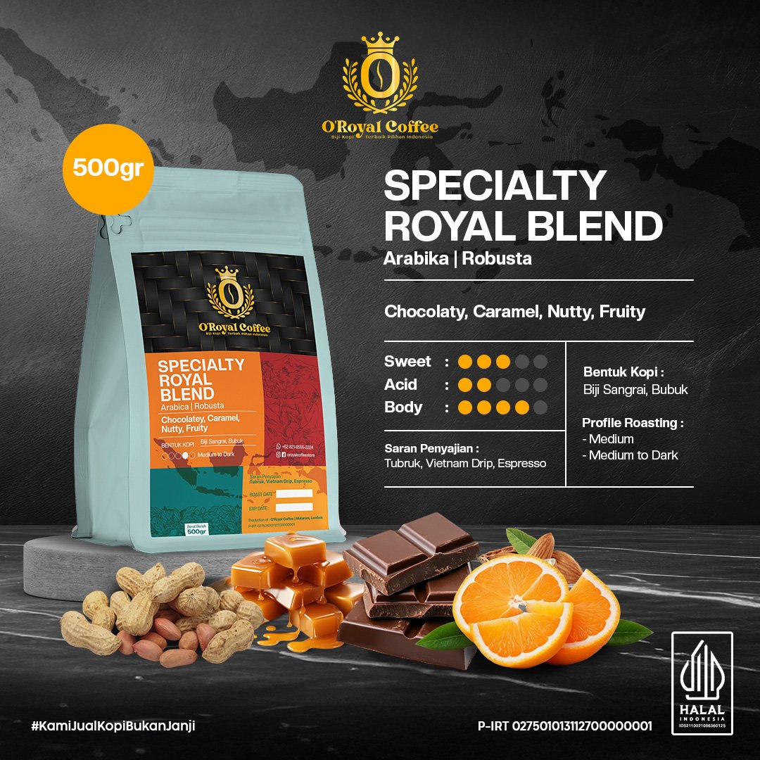 O’Royal sosmed notes specialty royal blend 500